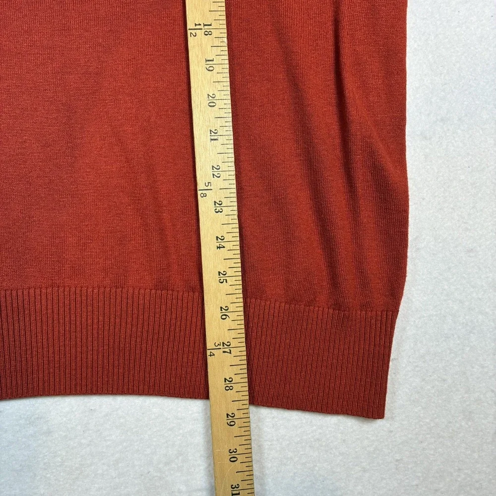 Banana Republic Mens L Rust Silk Linen V-Neck Sweater Quiet Luxury Preppy